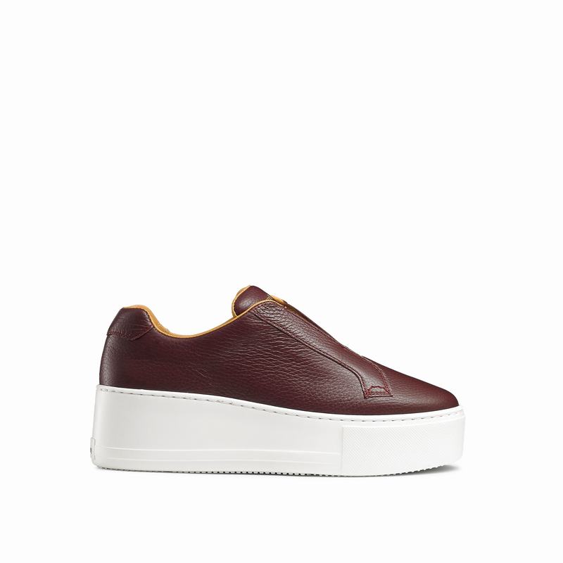 Russell & Bromley Park Up Flatform Laceless Sneakers Women's Red [WOT4969XE]